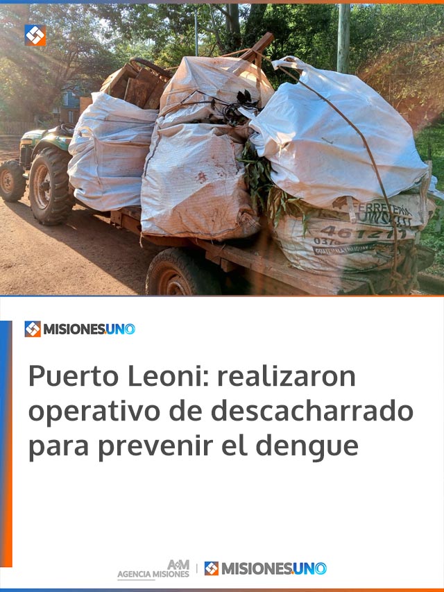 Puerto Leoni: realizaron operativo de descacharrado para prevenir el dengue